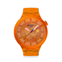 【SWATCH】BIG BOLD 系列手錶 ORANGE JOY 橘色 男錶 女錶 手錶 瑞士錶 錶(47mm)