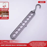 Gantungan Baju Lipat Multifungsi 360°/ Hanger Besi Lapis Plastik/ Gantungan Jemuran dengan Jepitan 2