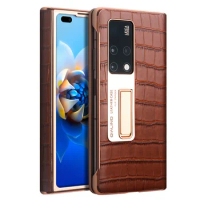 Luxury Genuine Leather Handmade Flip Phone Cover for HUAWEI Mate X2 Light Cover with Smart View Case Mate X2 Cover Brand Genuine
