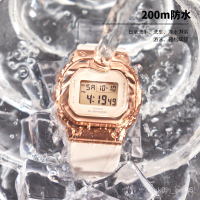 【品牌熱賣】新款金屬錶殼G-SHOCK玫瑰金經典小方塊casio手錶女GM-S5600PG-4 ZEWI
