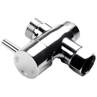 1/2 Inch ABS Chrome 3 Way Diverter Hose Fitting Tee T Shape Adapter Connector For Angle Valve Hose Bath Shower Arm Toilet