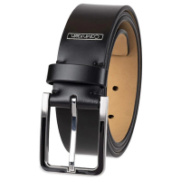 【Calvin Klein 凱文克萊】2023男時尚經典LOGO黑色皮帶-網(預購)