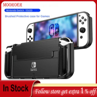 Mooroer OLED Protective Shell for Nintendo Switch Model, TPU Case Glossy Game Console Protective Cover for OLED Nintendo Switch