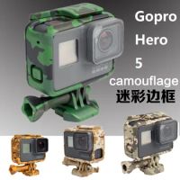Frame Housing Shlle Plastic Camouflage Protect Case Bag For Gopro Hero 9 8 7 6 5 Black Tripod Adapter Screw Gopro Accessories
