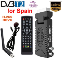 Mini DVB-T2 H.265 HD Digital DVB T2 Scart Spain TDT Europe Terrestrial TV Receiver HEVC 265 1080p HD Decoder EPG Set Top Box