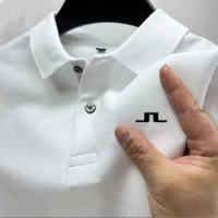 2024 European J．Lindeberg Golf Summer Hot Selling Men's Fashionable Golf T-shirt Polo Fashionable Men's High-quality Polo Shirt