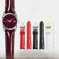 สายนาฬิกาผู้หญิง เข้ากันได้กับ Tissot 1853 KUTU T 035210 A สายหนังแท้โค้ง อุปกรณ์เสริม 18mm