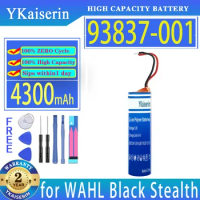 YKaiserin Battery 93837-001 4300mAh for WAHL Black Stealth Chrome Cordless Magic Clip Senior Sterling 4 Super Taper