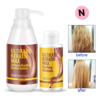 11.11 Brazilian 5% 300ml Keratin Treatment+100ml Purifying Shampoo Straighten and Repair Damaged Cruly Hair+Free Gifts