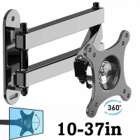 Universal Wall Mount Kurungan komputer 10-37in Boleh dipanjangkan Kurungan monitor LCD Boleh diputar