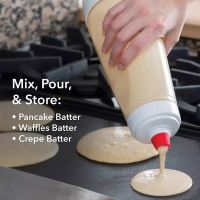 手搖面糊攪拌瓶面糊分配器奶油松餅分液制作器帶刻度廚房烘焙工具
