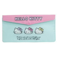 小禮堂 Hello Kitty 尼龍扣式口罩包 抗菌口罩夾 口罩套 小物包 (綠粉 大臉)
