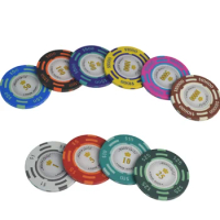 Clay Material Casino Texas Poker Chip Set Poker Metal Coins Dollar Monte Carlo Chips Poker Club Accessories Customizable 3pcs