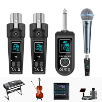 Wireless Dynamic Microphone System XLR Transmitter 6.5mm Receiver for Audio Mixer PA System Guitar