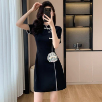 National Tide Design Sense New Chinese Style Cheongsam Improved Young Button Dress