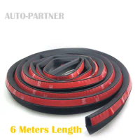 6 Meters P type car sound insulation sealing rubber strip anti Noise Rubber weatherstrip 3m Sticky T