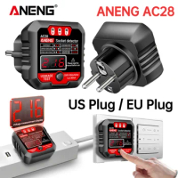 ANENG AC28 Digital Socket Tester US/EU Plug Polarity Phase Pheck Detector Voltage Tester Multi-function Electroscope ANENG AC27
