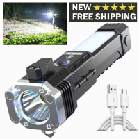 Senter Super Terang ORIGINAL LED 4 Mode Senter USB Rechargeable baterai kotak