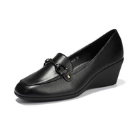 Sepatu Wedges Wanita Korea Vania Kulit Sintetis 36 BLACK