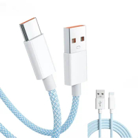 10A USB Type C Cable 120W Wire Fast Charging Macaron Color Single Head 1m/1.5m/2m Charger Data Cord For Samsung Xiaomi Huawei