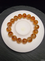 Gelang Batu Crystal Citrine Quartz Stone Pyramid 5A Full Natural 12mm F1406