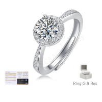 Cincin Moissanite Berkilau 3.0 ct, Hipoalergenik & Boleh Laras, Gaya Pertunangan Anggun, Hadiah Hari