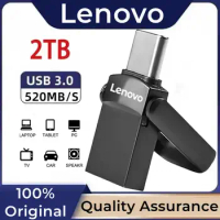 Lenovo TYPE C USB Flash Drive OTG 2 IN 1 USB Stick 3.0 1TB 2TB Pen Drive 128GB Pendrive Memory Disk With Key Ring For Computer