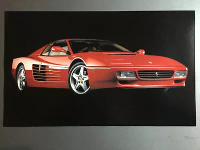 1992 Ferrari 512 TR Coupe Right Front Print, Picture, Poster - RARE!! Awesome