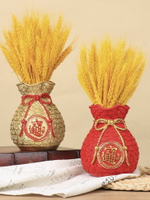 天然黃金麥穗干花大麥花束裝飾客廳金色小麥送禮插花瓶仿真花擺件