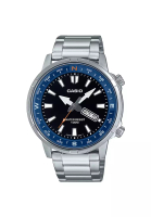 CASIO Casio Men's Analog Watch MTD-130D-1A2 Silver Stainless Steel Strap Compass Watch