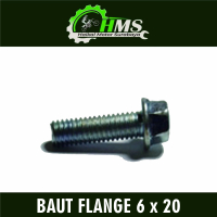 BAUT FLANGE 6 x 20  BAUT RING BIBIR TOPI 6 mm Panjang 20 mm \Kunci 8\"   (Harga Per 1 PC)"