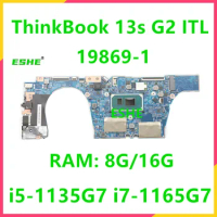 19869-1 For Lenovo ThinkBook 13s G2 ITL Laptop Motherboard CPU i5-1135G7 i7-1165G7 RAM 8G 16G 5B20Z52997 5B20Z52999 5B20Z52993