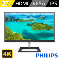 【Philips 飛利浦】278E1A 27型4K Ultra HD 液晶顯示器(IPS/3840 x 2160/DP/HDMI/內建喇叭)