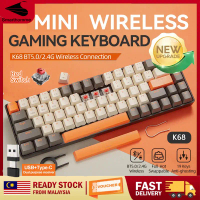 On Sale HOTK68 2.4G/BT5.0 Wireless Mechanical Gaming Keyboard 68Keys Hotswap Bluetooth Gaming Keyboa