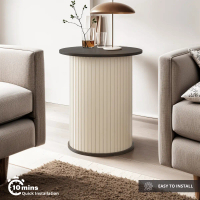 Synergy House Flutoria Lincoln Side Table | Meja Sisi | End Table Round | Bedside Table | Easy Assem