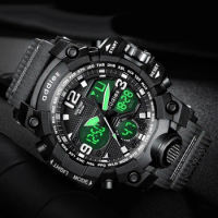 2023 ADDIES Top Brand Watch Men Fashion Sport White Watches Dual Dispaly Led Digital Quartz Wristwatches Men Reloj Hombre