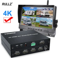 4k HDMI Quad Multi-viewer 1080P 60Hz 4 Channels Split Screen HDMI Switch 4x1 Multiviewer for PS4 Camera Laptop PC To TV Monitor