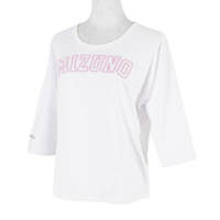 Mizuno T-Shirt [D2TA120201] 女 T恤 短袖 七分袖 復古 休閒 修飾 MIT 白