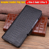 Genuine Leather Flip Cover for Vivo X Fold 3 Pro Case for Vivo X Fold 3 Pro Case Fashion Business Funda with Magnetic Buckle