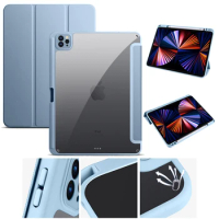 For iPad Pro 11 Pro11 Case 2022 2021 with Pencil Holder Clear Back Magnetic Smart Cover for iPad Pro 11 2022 2021 2020 2018 Case
