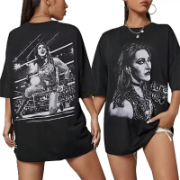 เสื้อยืด 1 ตัว ผ้าฝ้าย 100% พิมพ์ลาย \Faded Photo\" โดย Rhea Ripley จาก WWE"