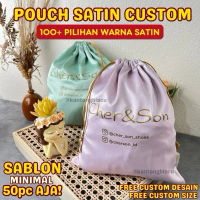 Kantong Satin Custom Pouch custom satin Kantong serut satin custom