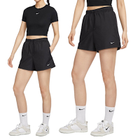 Nike NSW MR ESSNTL WVN Short 女款 黑色 中腰 運動 訓練 抽繩 短褲 FV7558-010
