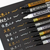 White Black Acrylic Paint Markers Pens Stone Painting Pen Permanent Rocks  Comics Glass Fabric Wood DIY