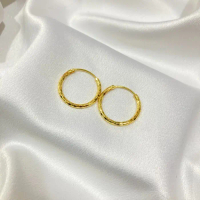 Anting Gipsy Warna 24 Karat Motif Disko Lapis Emas 16 mm, 20 mm, 25mm - 16 MM