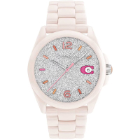 COACH 優雅質感陶瓷亮粉面晶鑽腕錶-36mm/粉(14503939)