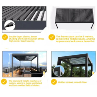 Shade Roof Gazebo Outdoor Aluminum Bioclimate Arch Gazebo Shutters Pergola