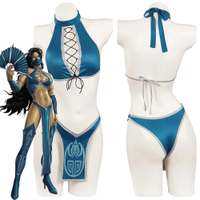 Kitada cosplay Áo Tắm sexy phụ nữ trang phục Anime trò chơi Mortal Kombat roleplay Fantasia đồ bơi beachwear Bikini Set Halloween