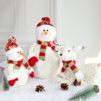 紫桑圣誕節裝飾新年雪人娃娃麋鹿布偶圣誕樹下櫥窗桌面擺件小禮品