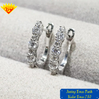 Anting Emas Putih Model Gipsy Motif Terbaru Kadar Emas 750